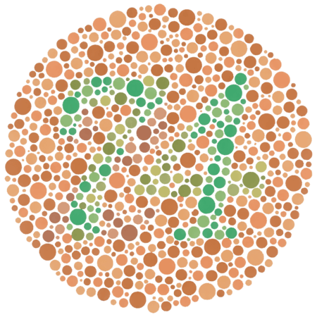 Ishihara color test plate