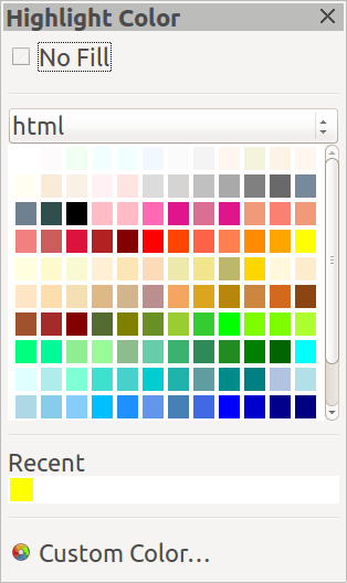 color selection palette