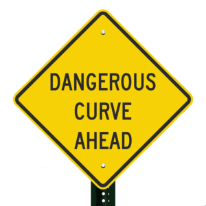 dangerous curve ahead sign